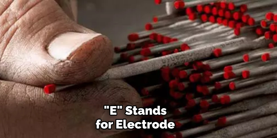 "E" stands for electrode