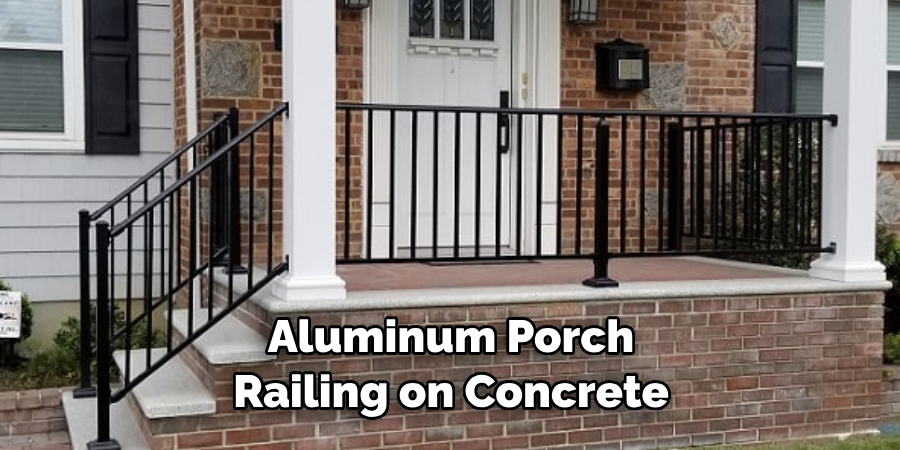 Aluminum Porch Railing on Concrete