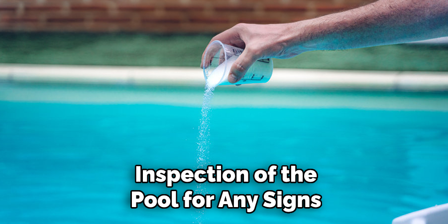 Inspection of the Pool for Any Signs