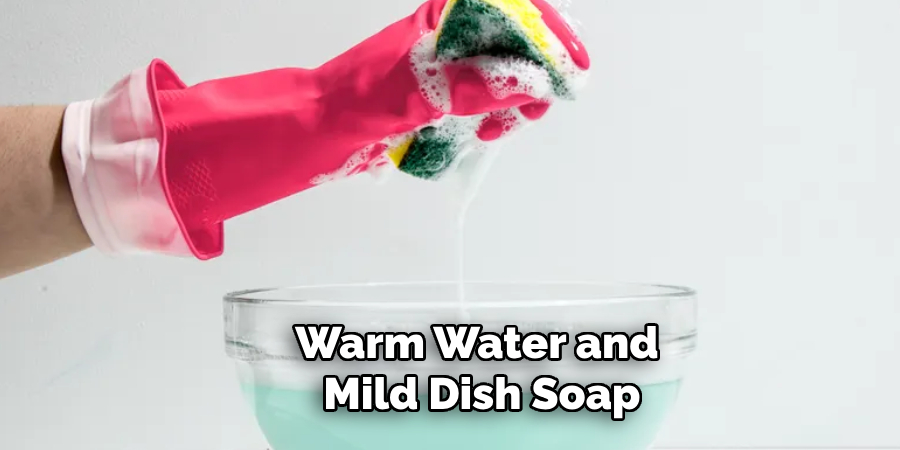 Warm Water and Mild Dish Soap