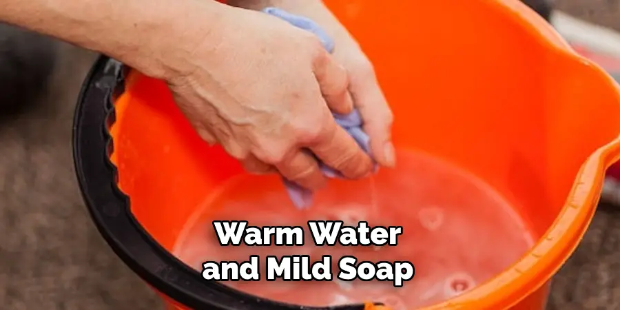 Warm Water and Mild Soap