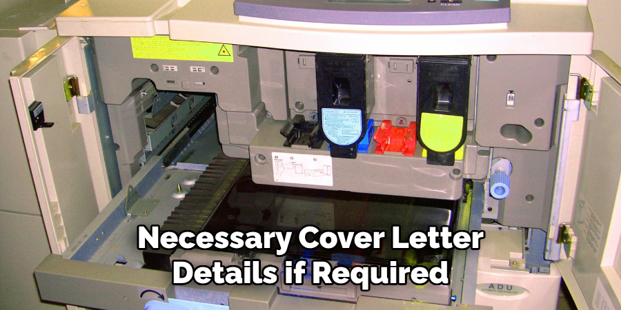 Necessary Cover Letter Details if Required