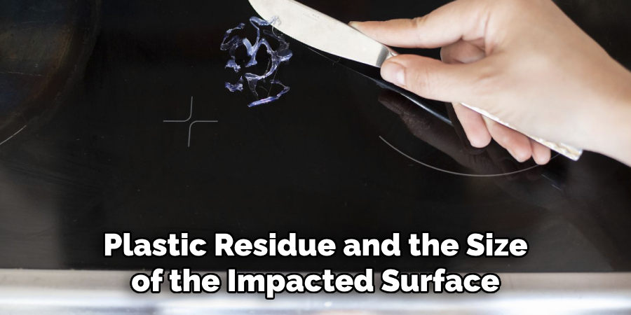Plastic Residue and the Size of the Impacted Surface