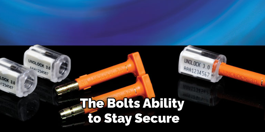 The Bolts Ability
to Stay Secure