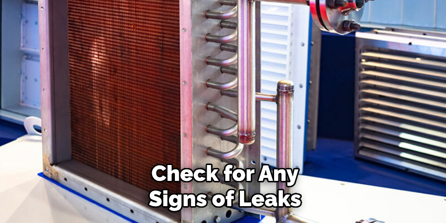 Check for Any Signs of Leaks