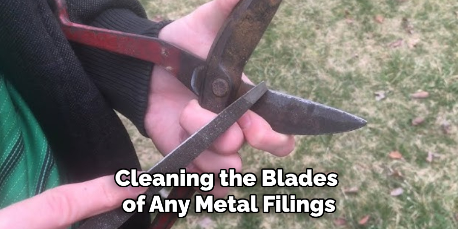 Cleaning the Blades of Any Metal Filings